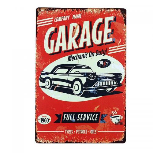 Металлическая табличка Garage